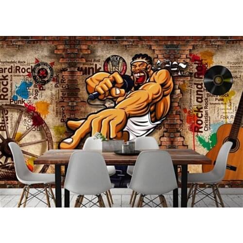 Custom 3D Wallpaper Nostalgic retro brick wall wheel bar KTV background wall Photo Wall Murals Home Decor