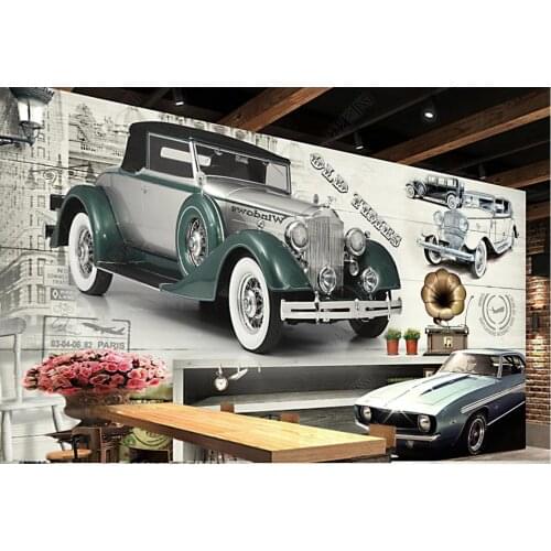 Custom photo wallpaper for walls 3 d murals Retro European nostalgic classic car background wall papers for living room decor