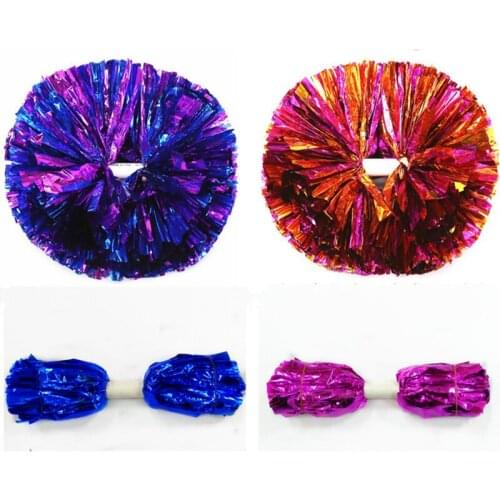 Hot saling 30cm 34cm 37cm game pompoms cheering supplies Cheerleader pom poms supplies PVC pompons Color can free combination