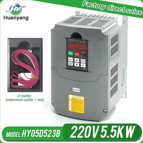 HUANYANG HY Series VFD Drive 5.5KW 220V 20A spindle inverter frequency converter &Optional parts (extension cable + box) SALES