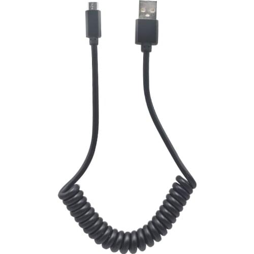 1 meter car PU spring retractable USB mobile phone fast charging data line for Android Apple mobile phone