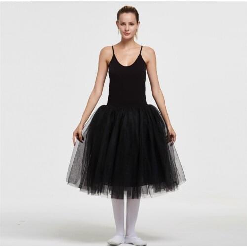 Adult Romantic Ballet Tutu Dress black Strap Ballet Leotard Skirt Girl Ballerina Tutu Lyrical Dance Costume
