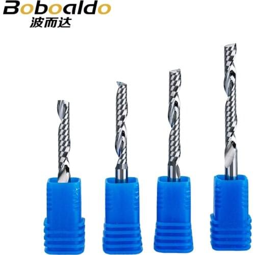 2pcs/set 4mm Single Flute Spiral Cutter 3A TOP Quality CNC End Mill Carbide router bit For Acrylic PVC MDF Milling Cutter