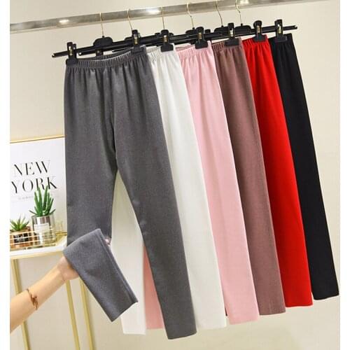 Warm And Plush Leggings Womens Korean Wool Self Heating Home Thermal Autumn Pants Casual Womens Pants Solid Large Winter Basic
