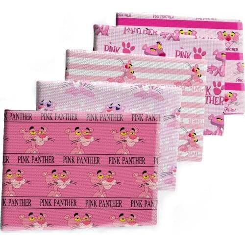 Bubble Fabric Pink Panther Cute Printed Polyester Bullet Fabric DIY Home Decoration Fabric 50*145CM