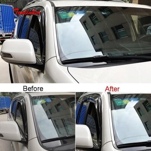 Tonlinker Cover Sticker For PRADO 2010-18 Car Styling 2 Pcs Stainless steel Exterior Front windshield decorative bright strip