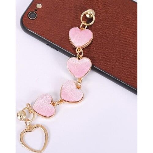 Creative Fashion Love Short Heart Bracelet Ornaments Anti-lost Universal Mobile Phone Chain Lanyard Charm Mobile Hanging Cord