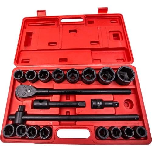 3/4" Drive Deep Impact Socket 19mm-50mm Extension Ratchet for Truck Workshop 21pcs