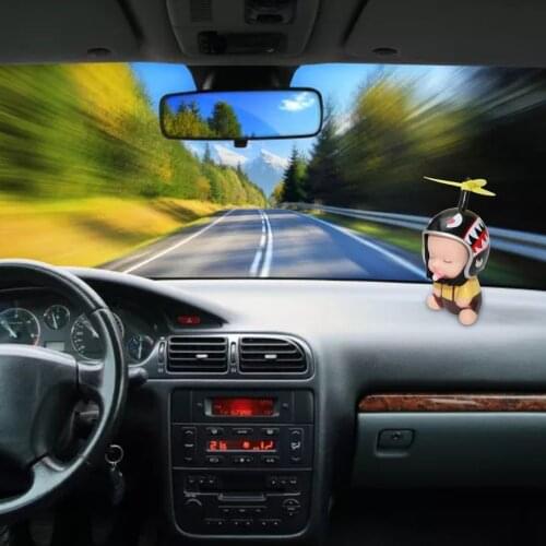 Car Dashboard Decoration Bamboo Dragonfly Helmet Cute P Acifier Doll Interior Decorations Creative Doll