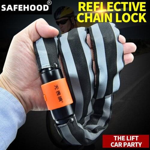 Bike Chain Lock Security Anti-theft Bicycle Lock Chain with Keys Lengthen Chain Lock for Motorcycle Bicycle Accessories