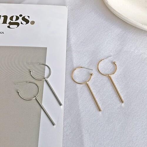 Korean Hanging Round Small Hoop Earrings For Women 2020 Simple Gold Silver Color Cute Elegant Ear Rings Fashion Jewelry Brincos