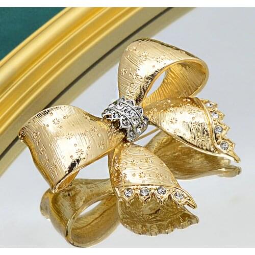 CINDY XIANG New High Quality Lovely Bow Brooch Pins Rhinestone Bowknot Brooches For Women Girls Fashion Wedding Party Jewelry