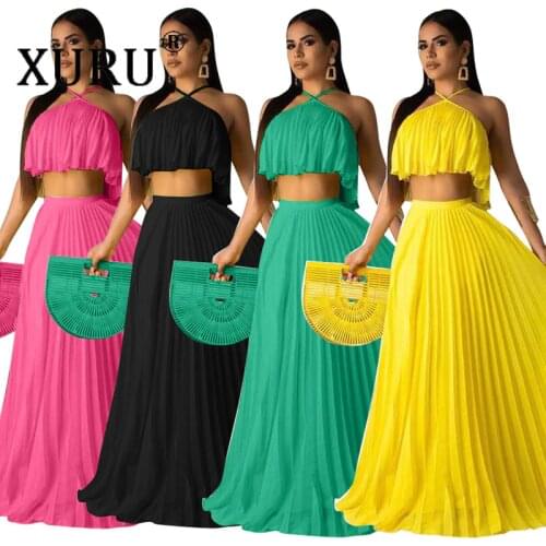 XURU Pressure Pleated High Temperature Stereotyped Two-layer Fabric Dress Two-piece Suit European and American New Womens Dress