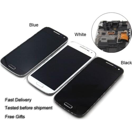 Compatible For Samsung Galaxy s4 mini i9190 i9195 i9192 LCD display touch screen digitizer Bezel Frame Assembly replacement part