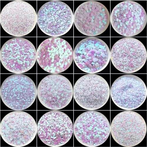 20g/Pack AB White Multi Size Star Heart Moon Dot Butterfly Nail Sequins Paillettes Manicure Glitters,wedding decoration confetti