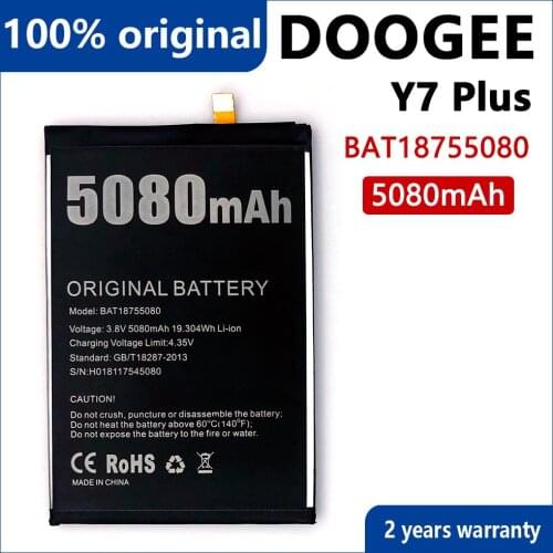100% Original BAT18755080 5080mAh for Doogee Y7 Plus High quality Batteries With Tracking Number
