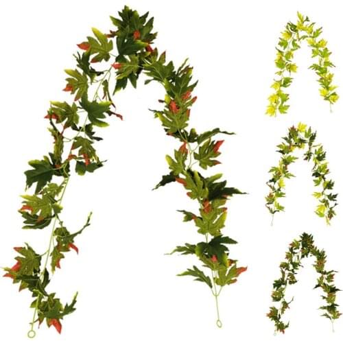 175cm Artificial Spring Maple Leaf Vine Simulation Plant Party Home Garden Hanging Decoration