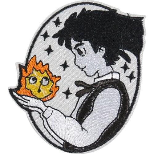 2PCS Howls Moving Castle Badges Patches Sophie Cassifa Embroidery Applique Iron on DIY Shirt Apparel Fabric Sewing Supplies