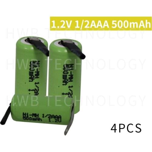 4 Pieces/lot KX Original New 1.2V 1/2AAA 400mAh Ni-Mh 1/2 AAA Ni-Mh Rechargeable Battery With Pins Free Shipping