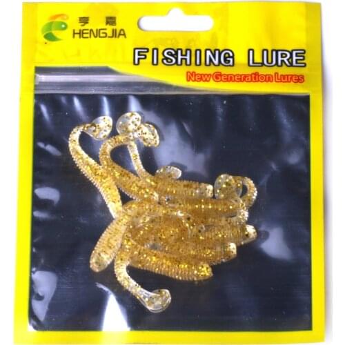 80pcs/8pack 5cm Tail Fishing Lure Artificial Soft Bait Shad Worm Swimbaits Silicone Jigs Bait Carp Fishing Tackles