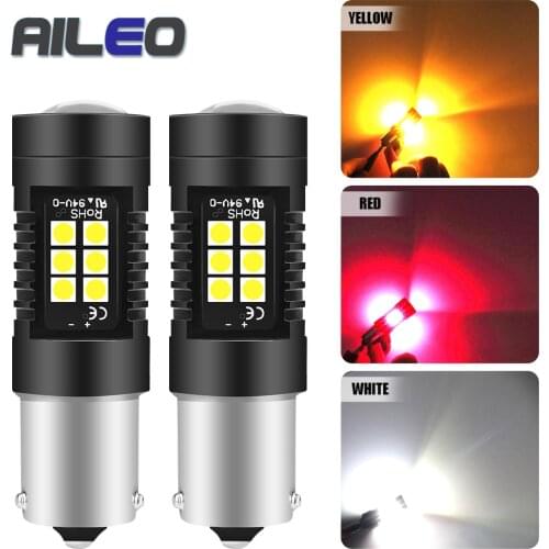 Aileo 2piece auto led 1156 1157 7440 7443 T20 Turn Signal Reverse Lamp Auto Light Bulbs white yellow red Car Led