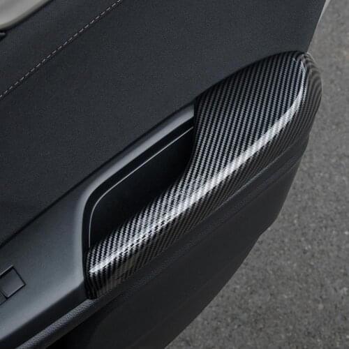 Car 4 PCS Interior Door Bowl Decoration Frame Sticker -Honda-Civic 2016-2020 Carbon Fiber Interior Door Armrest Panel Trim Cover