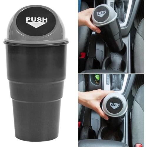 Car Garbage Can Auto Mini Trash Can Trash Holder Auto Interior Styling Accessory Spring Cover Design Beautiful and Useful