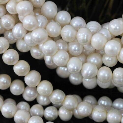 Fashion White Natural Freshwater Cultured Pearl Beads Fit Diy Wholesale 9-10mm Fine Elegant Jewelry 15inch B1375