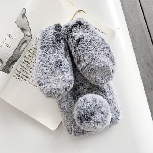 3D Plush Rabbit Silicone TPU Case For OPPO Find X2 Case For Realme C3 XT 6 Pro 7 X2 Pro X7 X3 C11 C12 C21 C15 Reno 5 Lite Cover