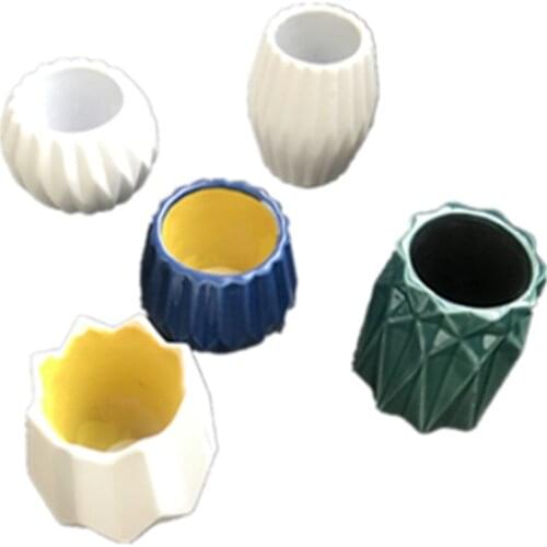 DIY Clay Craft Making Tool Desktop Decorating Pen Holder Cement Molds Creative Concrete flowerpot making silicone mold