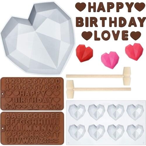 Valentines Day Mold Heart Mold for baking Chocolate baking tools for cakes mold DIY Silicone mold Set Pan silicone mold cake