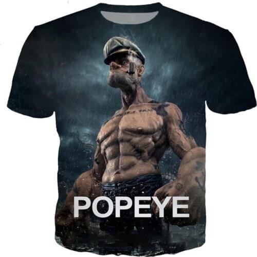 New classical popeye series t shirt men women 3D printed novelty fashion tshirt hip hop streetwear casual summer tops110/6XL