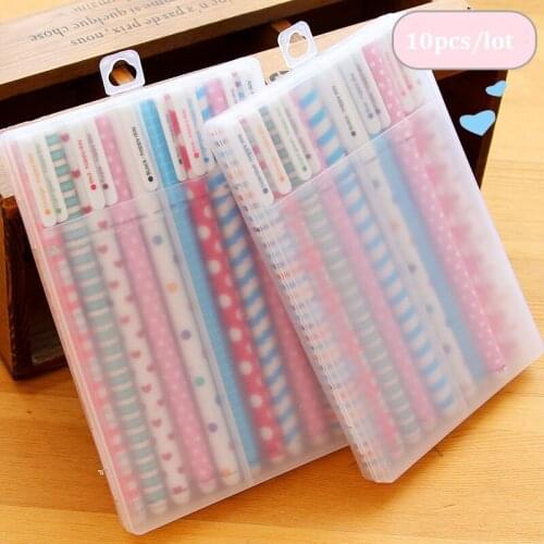 10pcs/lot 0.5mm cute kawaii gel pen multiple colour cute gel pen writing Travel notes gifts Korea stationery school supplies