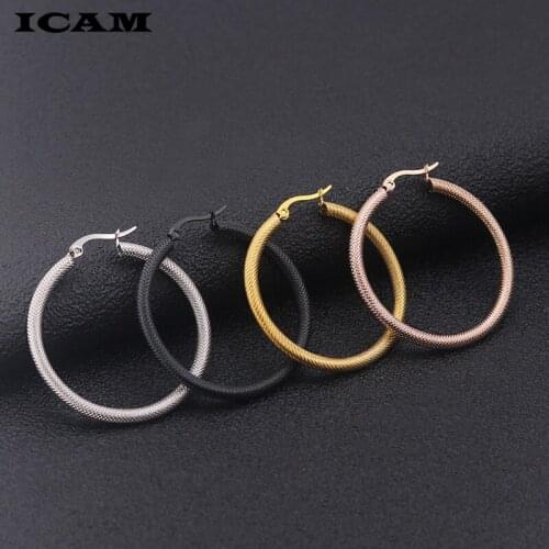 ICAM Hot 1pair New 4CM Hoop Round Earrings Fashion Big Round Hoop Earrings Elegant Simple Pierced Silver/Gold Evening Party 2019