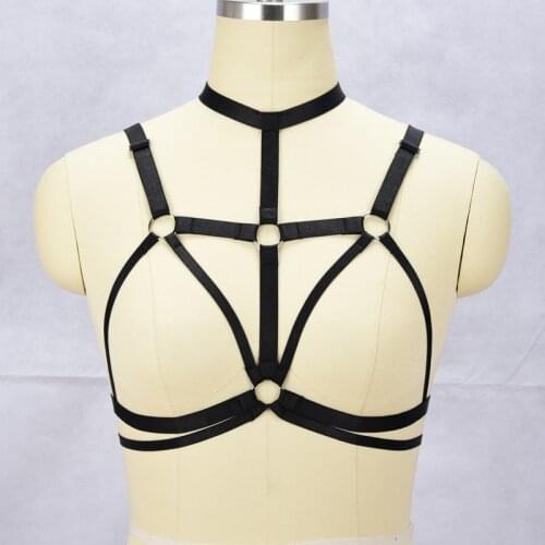 JLX.HARNESS Sexy lingerie harness pastel goth body harness harajuku cage bra gothic fetish wear bondage lingerie body harness