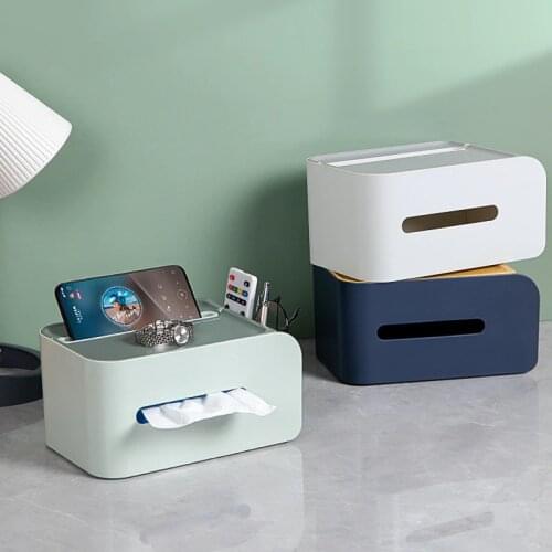 JSWORK Tissue Boxes Case Desk Organizer Home Office Storage Bathroom Accessories Toilet Paper Holder Napkin Kitchen Face Mask