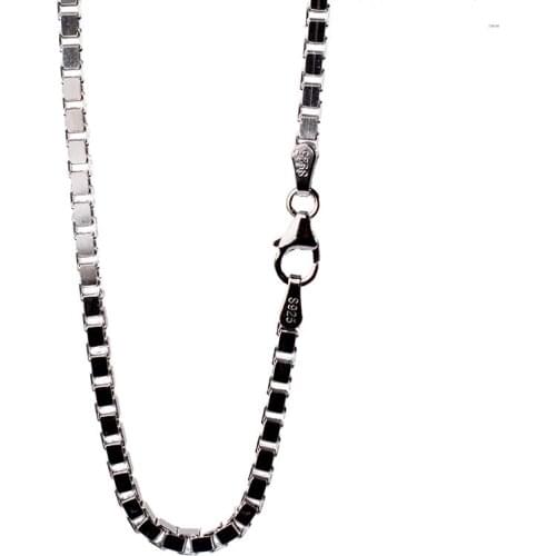 JustNeo solid 925 sterling silver box chain necklace,Basic Chains