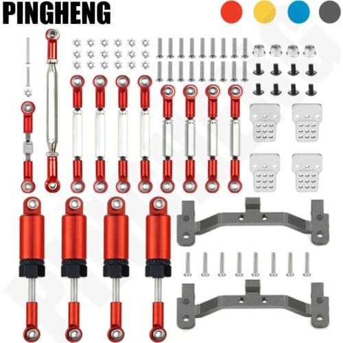 Metal Steering Tie Rod Shock Absorber Kit for MN 1:12 D90 D91 / WPL B14 B24 C14 C24 C34 1:16 RC Car Upgrade Accessories