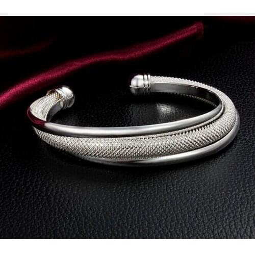 Korean version of the popular fashion jewelry special wholesale selling silver oblique net bracelet factory direct