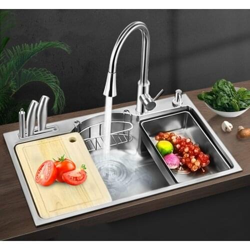 Multi Function Kitchen Sink Single Bowl Above Counter or Udermount Sinks Stainless Steel 1.2 Mm Thickness Brushed Sinks WF1105