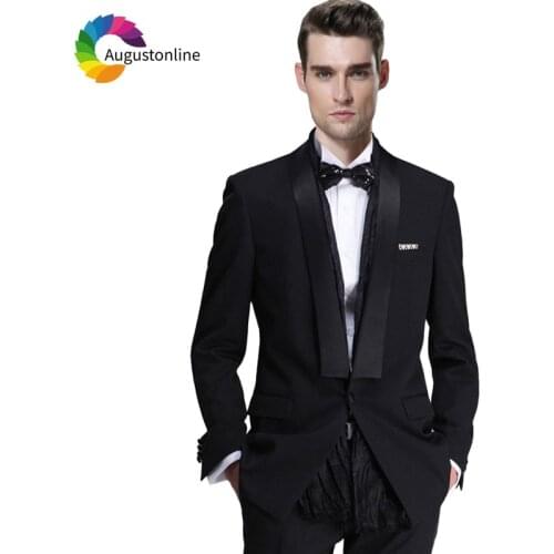 Slim Fit Groom Tuxedo Classic Black Wedding Men Suits Shawl Lapel 3Piece Custom Made Costume Homme Man Blazer Terno Masculino