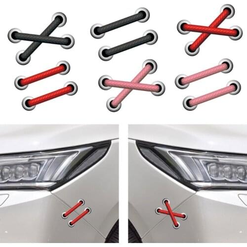 1Pcs Car Decal Car Sticker Removable Parallel Cross Shoelaces Sticker Auto Refit Cars Reflective Car Sticker Decoration