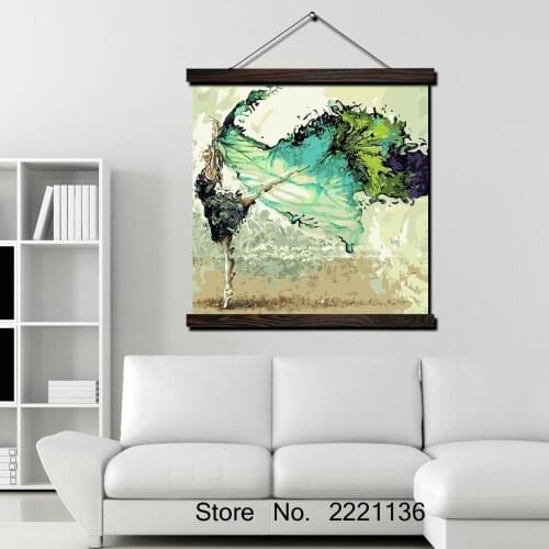 Angel of dance Green HD Print Scroll Paintings Wall Art Printed Hanging Framed Canvas Painting Modern Home Decoration