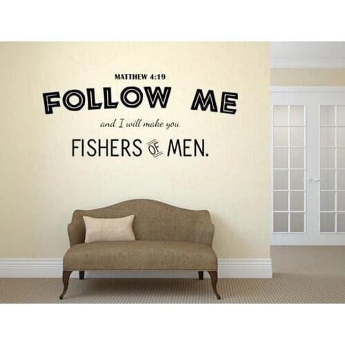MATTHEW 4:19 Bible Verse Wall Decals Follower Me Motivational Quote Home Wall Words adesivo de parede wallposter WL1232