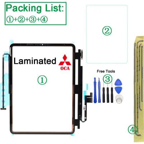 1Pcs Laminated OCA Touch Screen Digitizer For iPad Pro 11-inch 2018/2020 1st/2nd Generation A1980 A1934 A2013/A2228 A2068 A2230