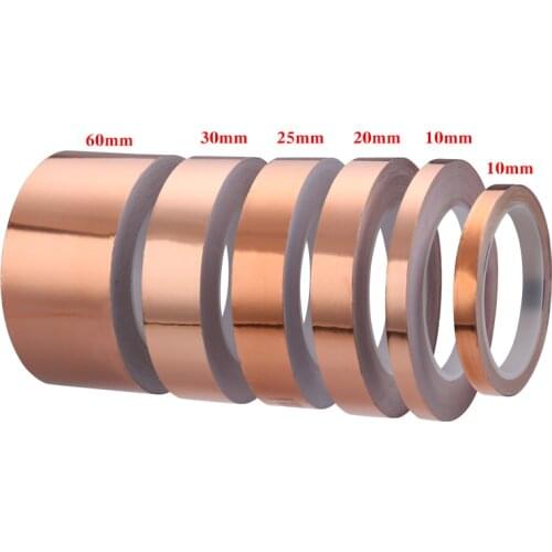BGA Single Side Conductive Copper Foil Tape 10mm 20mm 25mm 30mm 60mm Strip Adhesive EMI Shielding Heat-resistant Tape