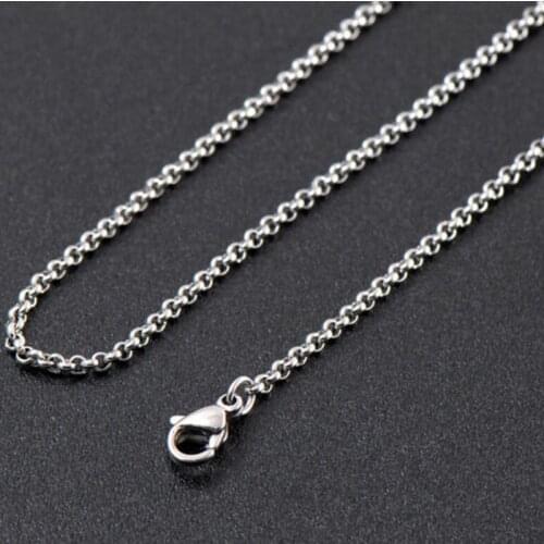 Wholesale Necklace Bead Chain Fashion Stainless Steel Chain Men or Women Necklace 50cm