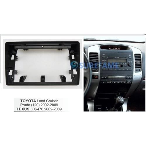9inch Car Fascia Radio Panel for TOYOTA Land Cruiser Prado (120) / LEXUS GX470 2002-2009 Dash Kit Facia Bezel Adapter Plate Trim
