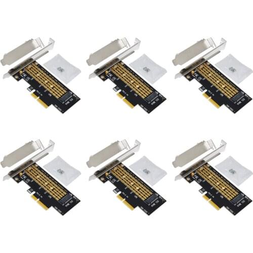 6PCS PCIE to M2 Adapter Riser Card PCI Express to M.2 NVME SSD PCIE Adapter M Key NVME SSD M2 PCIE Card Computer Expansion Cards