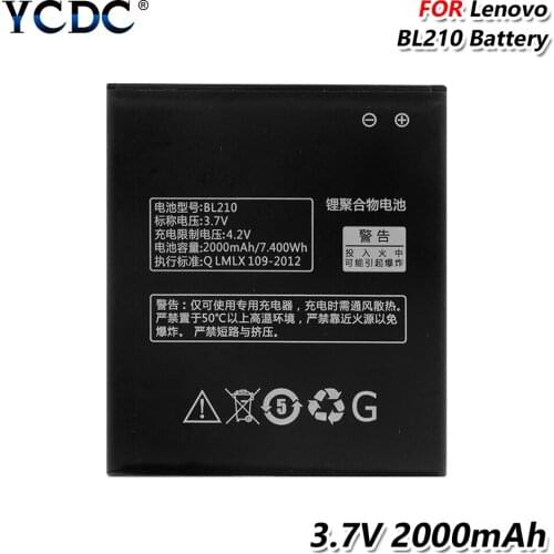 Rechargeable Lithium Li-Po 3.7V 2000mAh BL210 Battery For Lenovo S820E S820 S658T A536 A770E A766 A828T S650 S658T A606 A750E